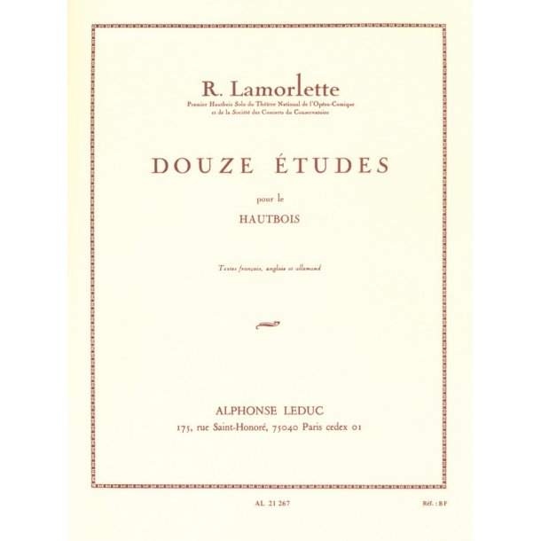 R. Lamorlette: 12 Etudes (Oboe solo)