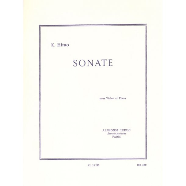 Kishio Hirao: Sonata, for Violin and Piano