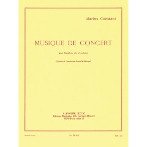 Marius Constant: Musique de Concert (Saxophone-Alto & Piano)