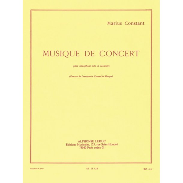 Marius Constant: Musique de Concert (Saxophone-Alto & Piano)
