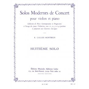 Raymond Gallois-Montbrun: Solos modernes de Concert No.8 (Violin & Piano)