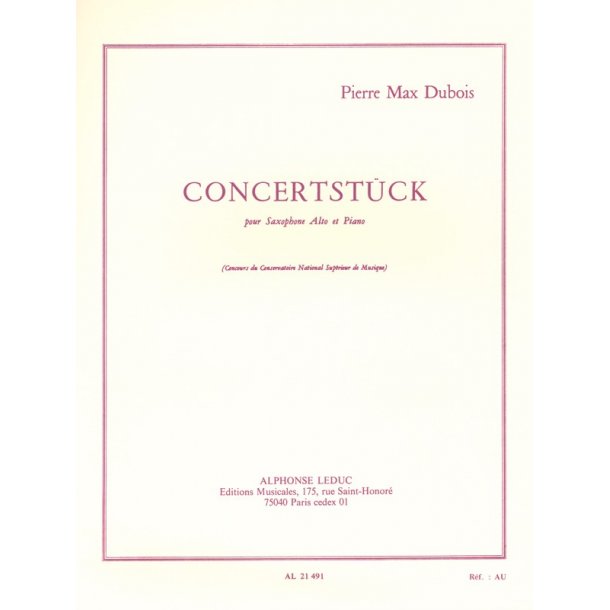 Pierre Max Dubois: Concertst&uuml;ck (Saxophone-Alto & Piano)