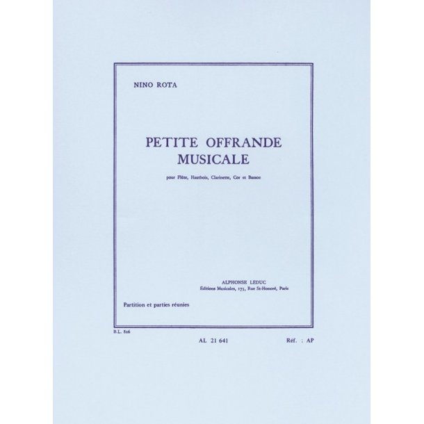 Nino Rota: Petite Offrande Musicale (Wind Quintet)