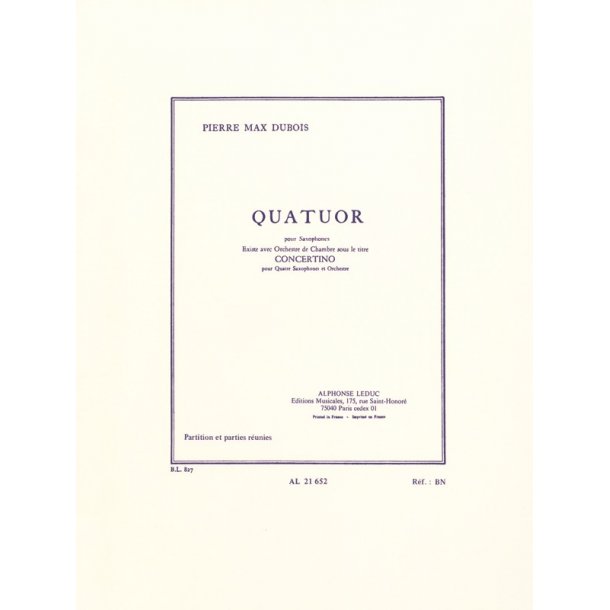 Pierre Max Dubois: Quatuor (Saxophones 4)