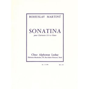 Bohuslav Martinu: Sonatina H.356 Pour Clarinette Et Piano