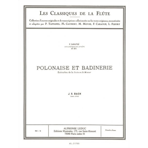 J.S. Bach: Polonaise Et Badinerie (Flute And Piano)