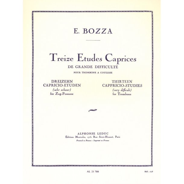Eug&egrave;ne Bozza: 13 Etudes-Caprices de grand Difficult&eacute; (Trombone solo)