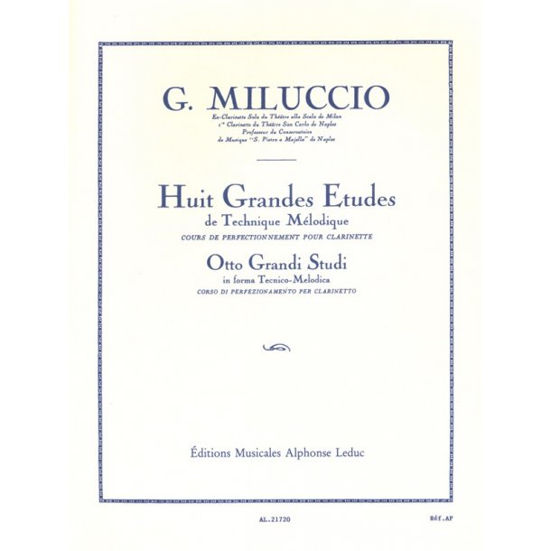 Giacomo Miluccio: 8 Grandes Etudes de Technique m&eacute;lodique (Clarinet solo)