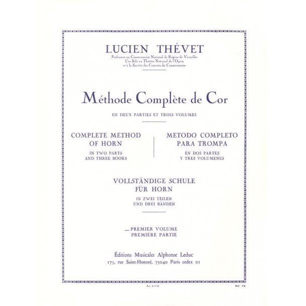 Lucien Th&eacute;vet: M&eacute;thode compl&egrave;te de Cor Vol.1 (Horn solo)