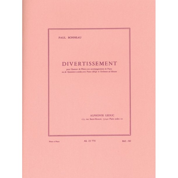 Paul Bonneau: Divertissement (Flutes 4 & Piano)