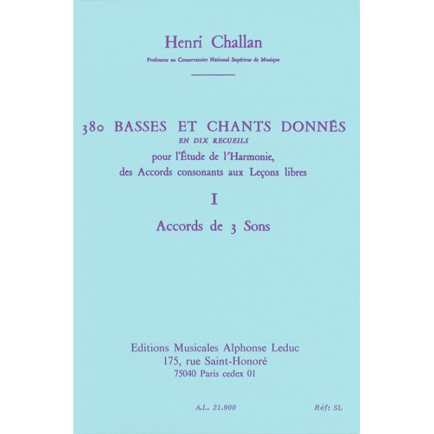 Challan H: 380 basses et chants donnes vol.01:accord des 3 sons 1a textes