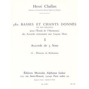 Henri Challan: 380 Figured Bass Exercises (1b)