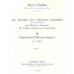 Henri Challan: 380 Basses Et Chants Donn&eacute;s - Volume 4A (Septi&egrave;mes De Diff&eacute;rentes Esp&egrave;ces)