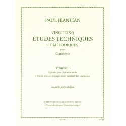 Paul Jeanjean: 25 Etudes techniques et m&eacute;lodiques Vol.2 (Clarinet solo)