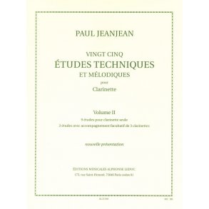 Paul Jeanjean: 25 Etudes techniques et mélodiques Vol.2 (Clarinet solo)