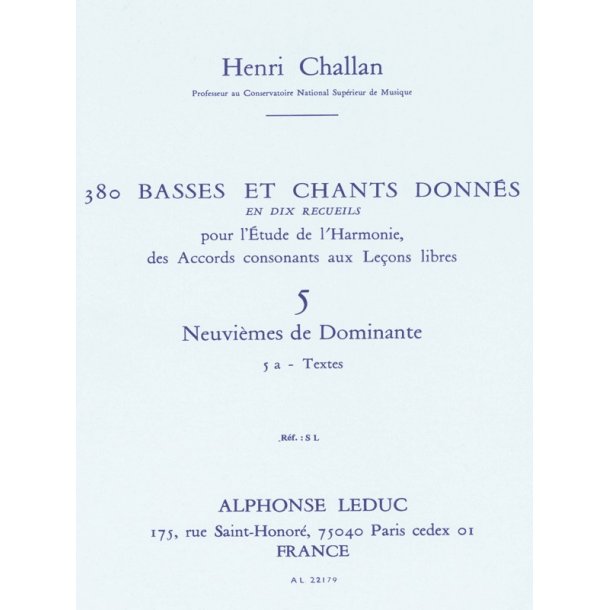 Henri Challan: 380 Basses and songs - Volume 5, Dominant Ninth - 5a