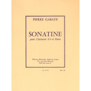 Pierre Gabaye: Sonatine (Clarinet & Piano)