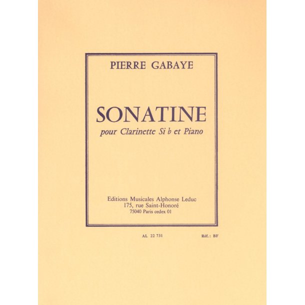Pierre Gabaye: Sonatine (Clarinet & Piano)