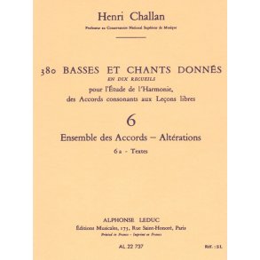 Challan 380 Basses Et Chants Donnes Vol 6 Ens Accords Alterations 6a