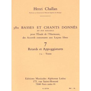 Henri Challan: 380 Figured Bass Exercises (7a)