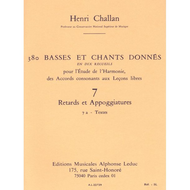 Henri Challan: 380 Figured Bass Exercises (7a)