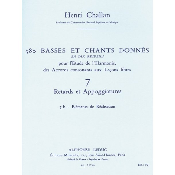 Henri Challan: 380 Figured Bass Exercises (7b)