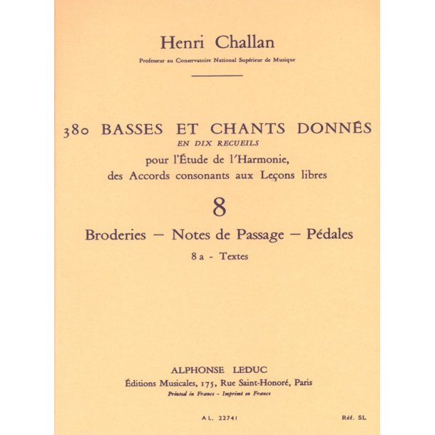 Challan 380 Basses Et Chants Donnes 8 Broderies Pass Pedal 8a Text Bk