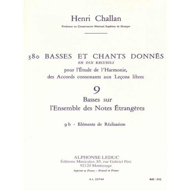 Henri Challan: 380 Figured Bass Exercises (9b)