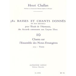 Challan 380 Basses Et Chants Donnes Vol 10 Chants Sur Notes 10a Voice