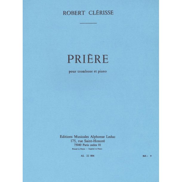 Robert Cl&eacute;risse: Pri&egrave;re (Trombone & Piano)