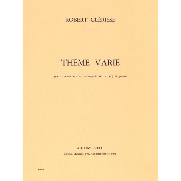 Robert Cl&eacute;risse: Th&egrave;me vari&eacute; (Trumpet & Piano)