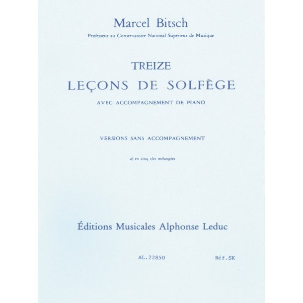 Bitsch 13 Lecons De Solfege En 5 Cles Melangees Sans Accomp Book