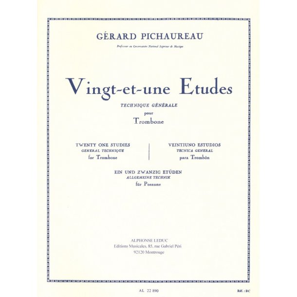 Claude Pichaureau: 21 Etudes (Trombone solo)