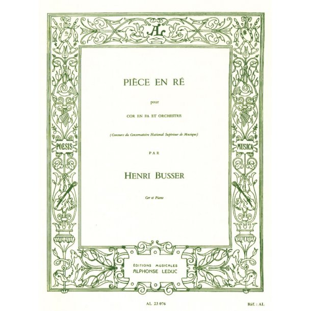 Henri B&uuml;sser: Pi&egrave;ce Op.39 in D major (Horn & Piano)