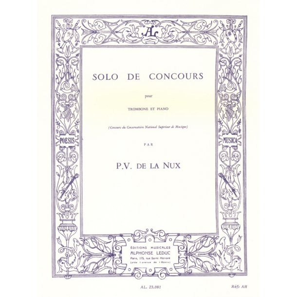 P.V.de la Nux: Solo de Concours (Trombone and Piano)