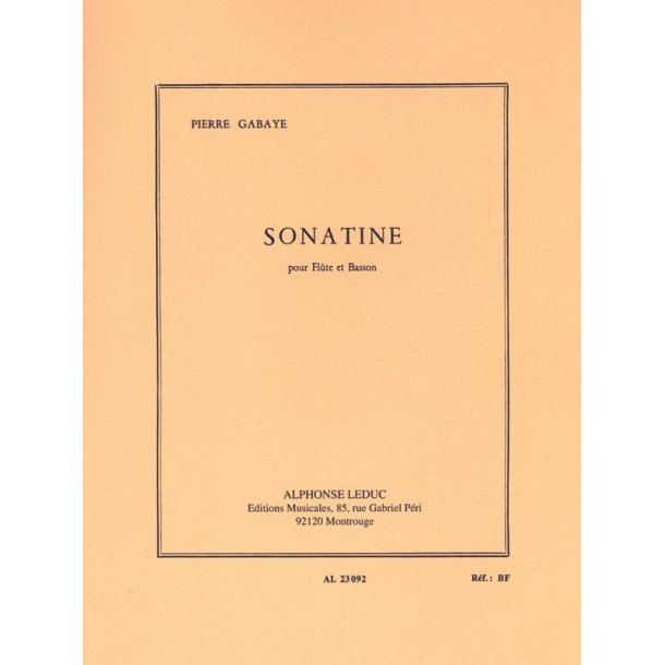 Pierre Gabaye: Sonatine (Flute & Bassoon)