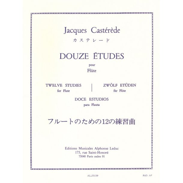 Jacques Cast&eacute;r&egrave;de: 12 Etudes (Flute solo)