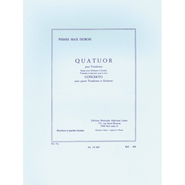 Pierre Max Dubois: Quatuor (Trombones 4)