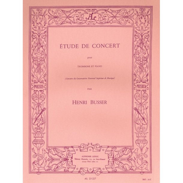 Henri B&uuml;sser: Etudes de Concert Op.79 (Trombone & Piano)