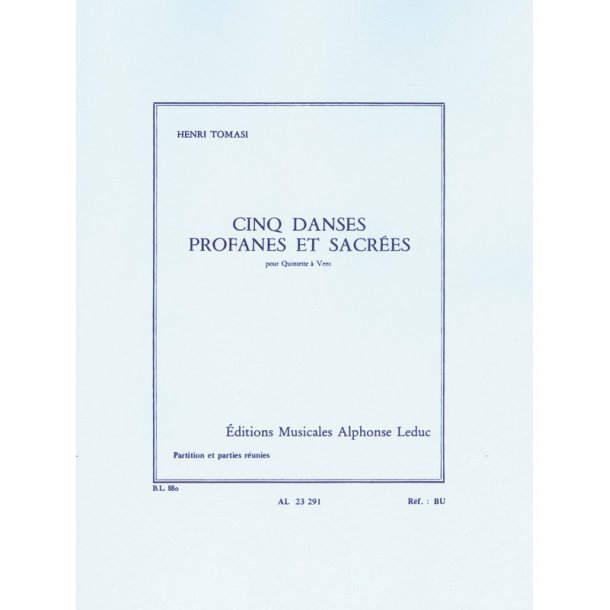 Henri Tomasi: 5 Danses profanes et sacr&eacute;es (Quintet-Wind)