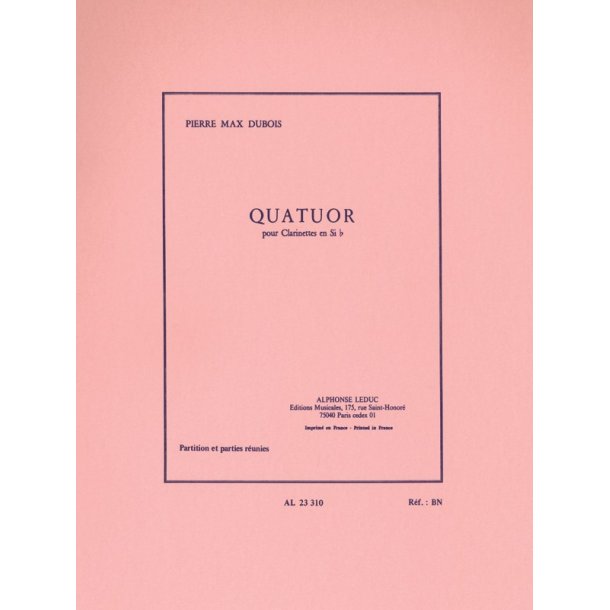 Pierre Max Dubois: Quatuor (Clarinets 4)