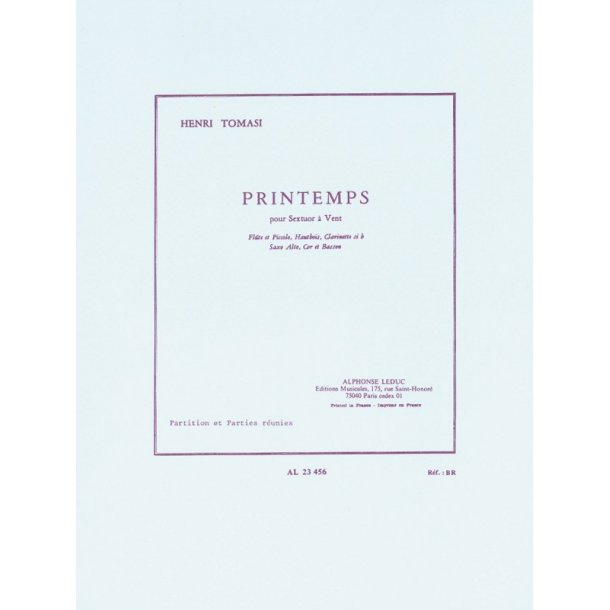 Henri Tomasi: Printemps (Sextet-Wind)