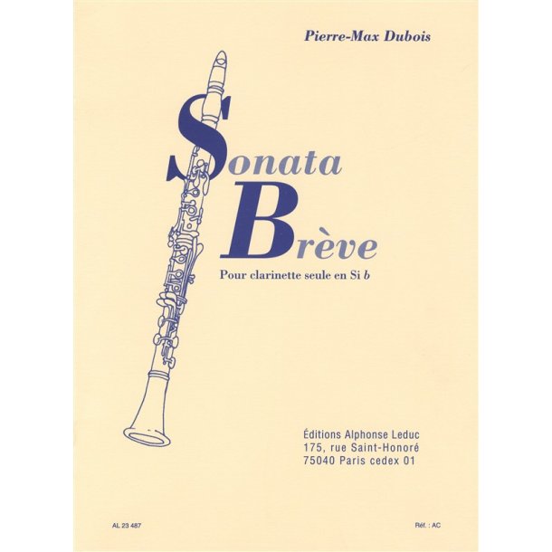 Pierre Max Dubois: Sonata Br&egrave;ve (Clarinet)