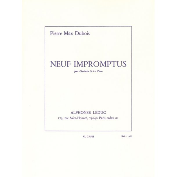 Pierre Max Dubois: 9 Impromptus (Clarinet & Piano)