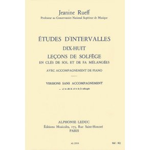 Rueff: études d intervalles 18 lecons de solfege 2 cles version à sans acct