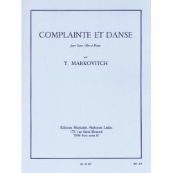 Y. Markovitch: Complainte et Danse (Saxophone-Alto & Piano)