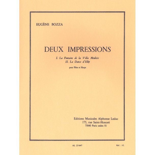 Eug&egrave;ne Bozza: 2 Impressions (Flute & Harp)