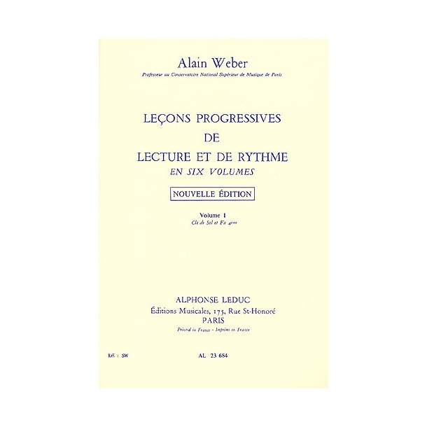 Alain Weber: Le&ccedil;ons Progressives De Lecture Et De Rythme - Volume 1