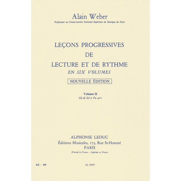 Weber A: Lecons progr.lecture et rythme vol 2:cles sol et fa s/acct