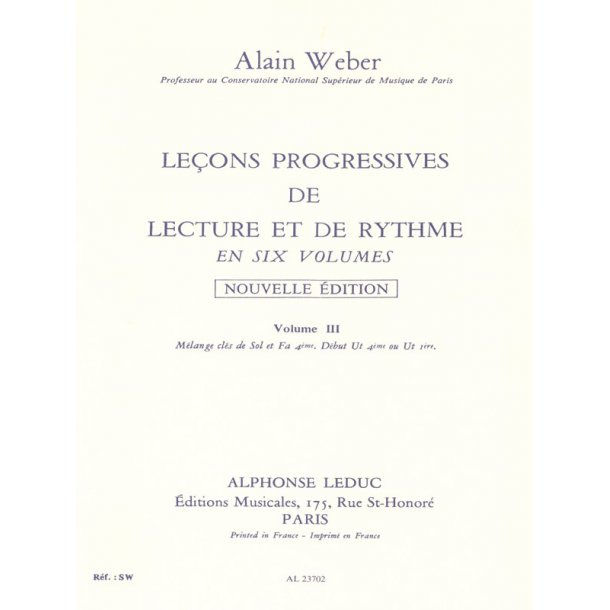 Alain Weber: Progressive Lessons in Theory and Rhythm (Volume 3)